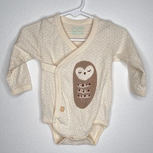 Cigogne bebe nee owl kimono onesie bodysuit, sz 6-9 mo